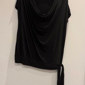 Chic Black Drape Blouse